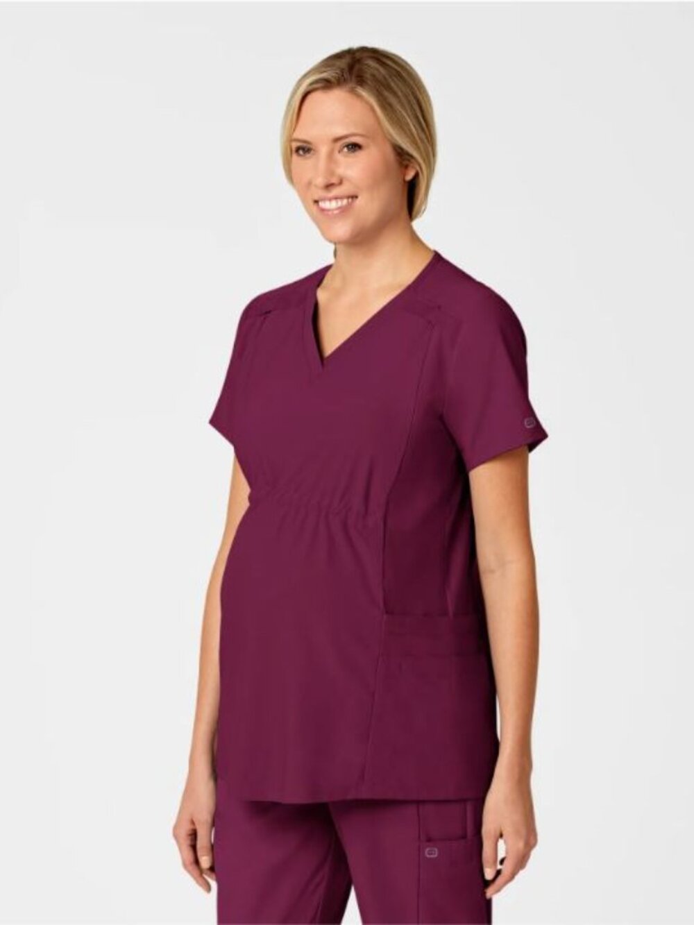 WonderWink Maternity Pumping Nursing Women Scrub Top 3x Wine W123, healthcare